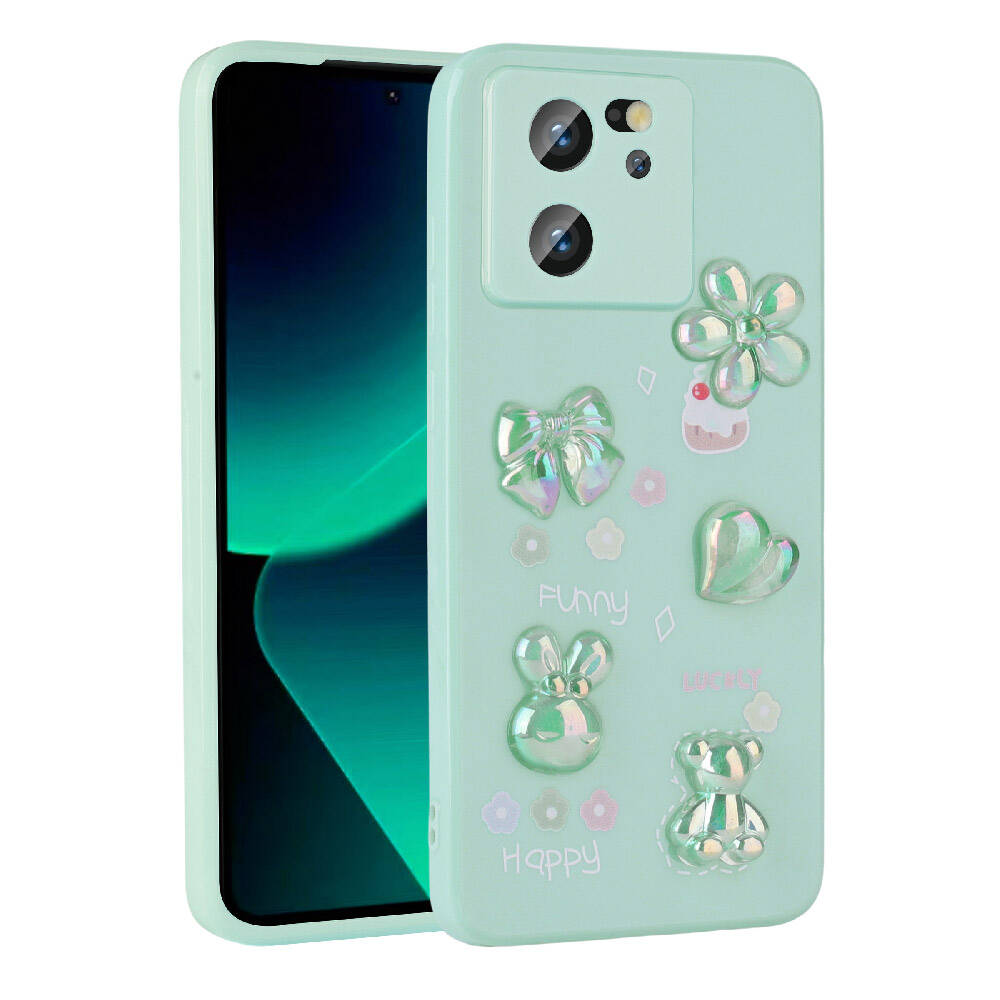 Xiaomi Mi 13T Pro Uyumlu Kılıf Kabartma Figürlü Parlak Zore Toys Silikon Kapak