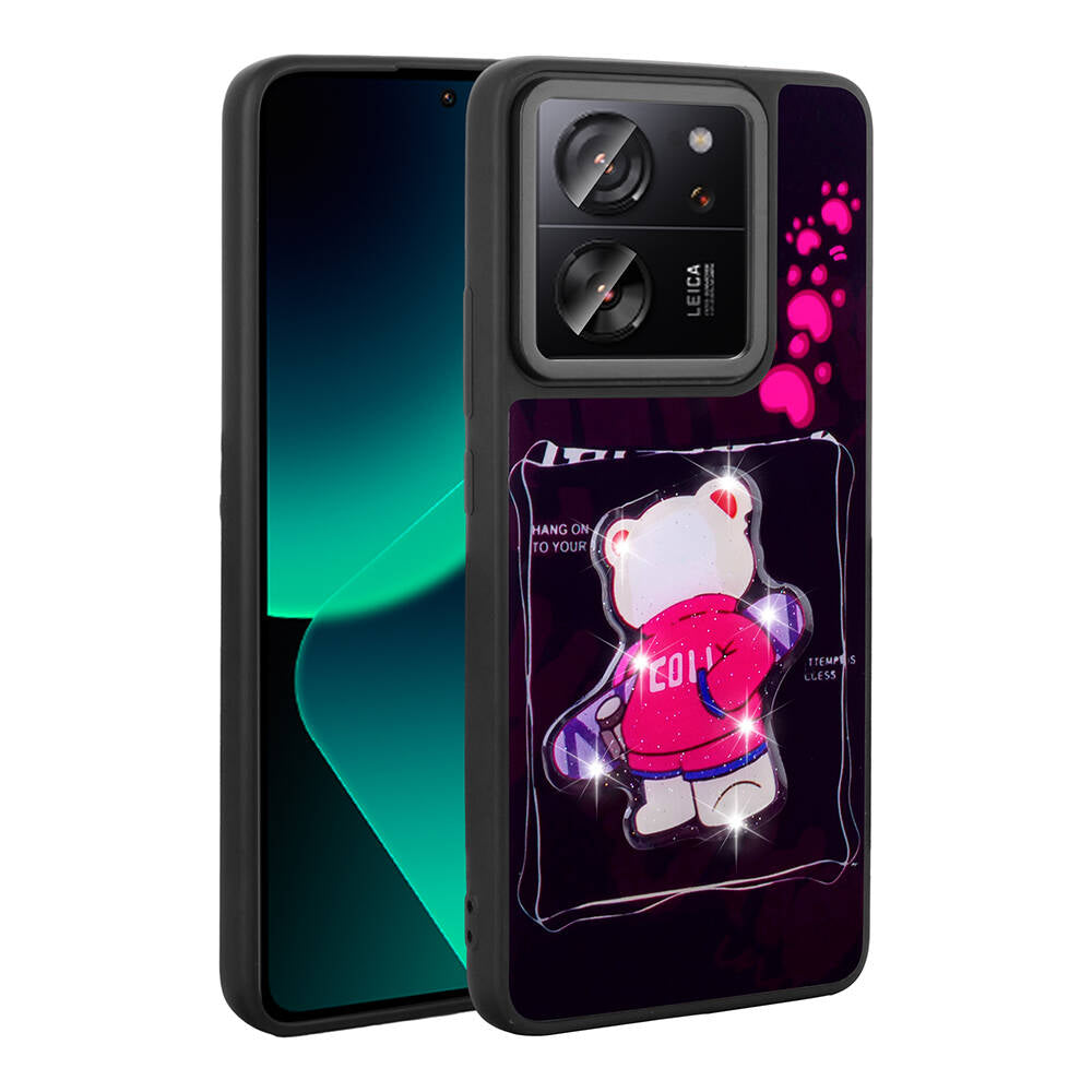 Xiaomi Mi 13T Pro Uyumlu Kılıf Parlayan Kabartmalı İkonik Figürlü Zore Amas Silikon Kapak