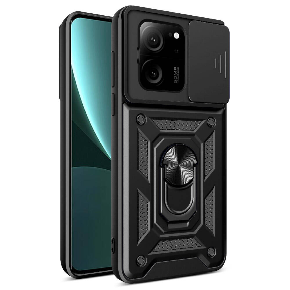 Xiaomi Mi 13T Pro Uyumlu Kılıf Magnetik Standlı Kamera Korumalı Zore Sürgülü Vega Kapak