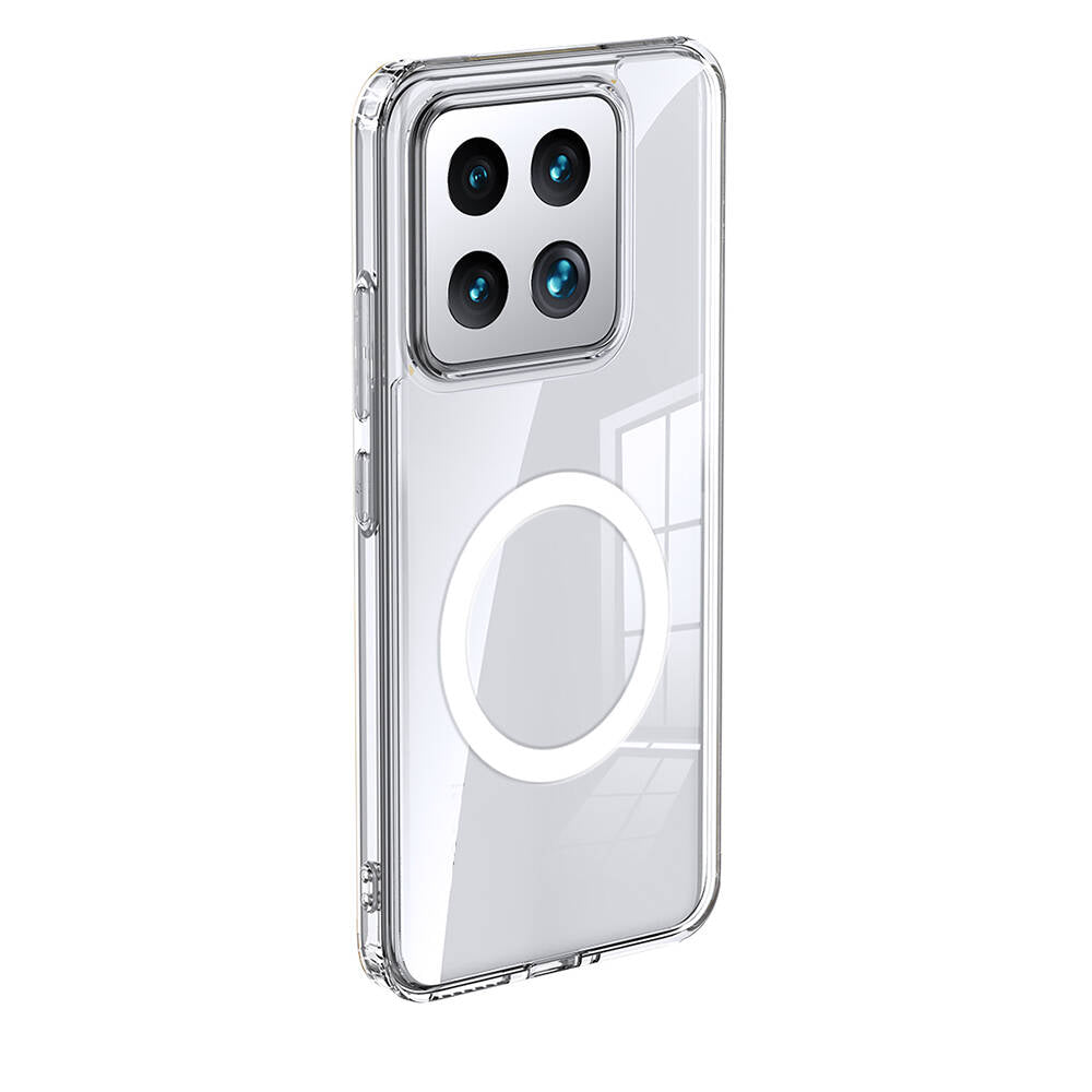 Xiaomi Mi 14 Uyumlu Kılıf Sert PC Arka Yüzey Wireless Şarj Özellikli Zore Flet M-safe Kapak