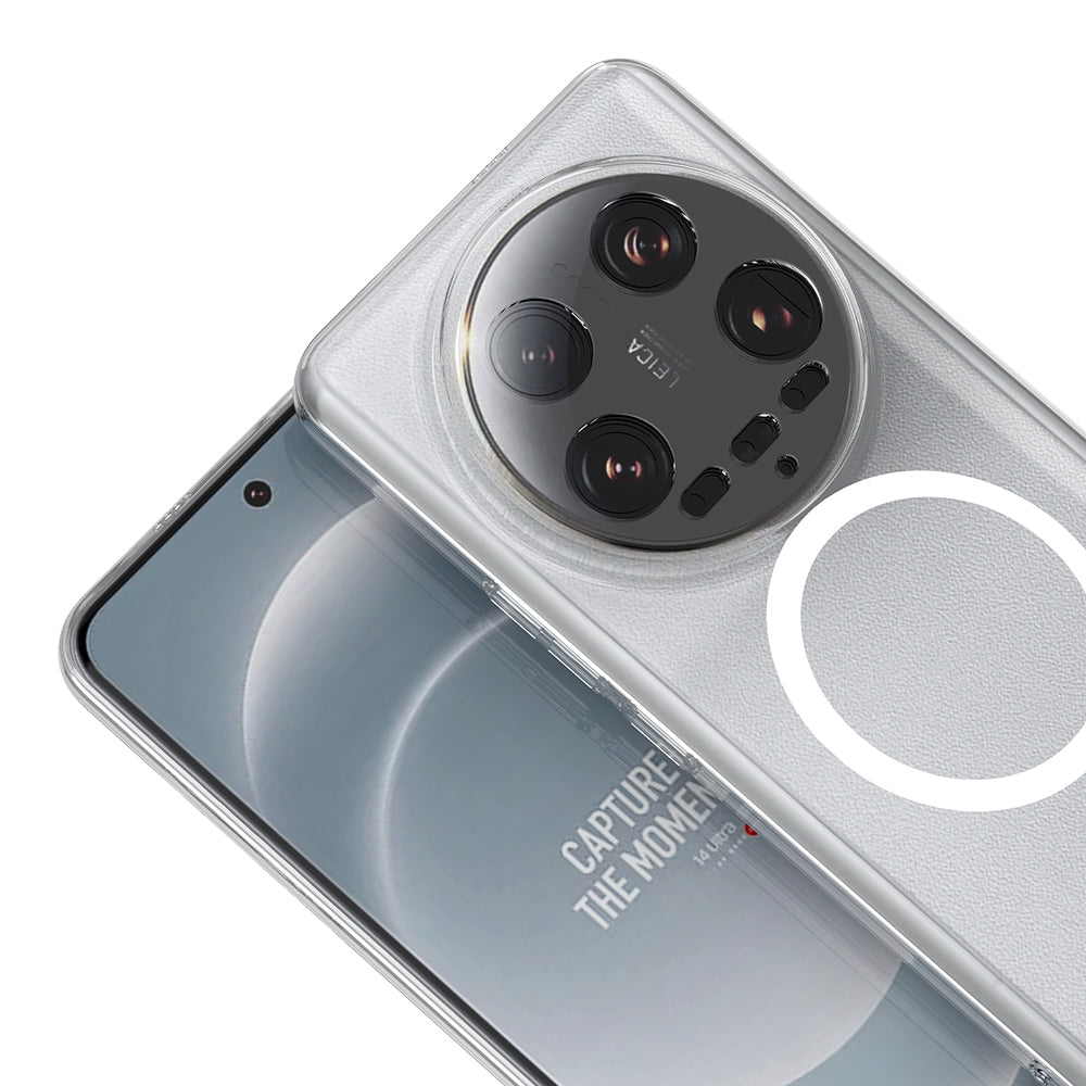 Xiaomi Mi 14 Ultra Kamera Korumalı M-Safe Şarj Özellikli Şeffaf Zore London Sert PC Kapak
