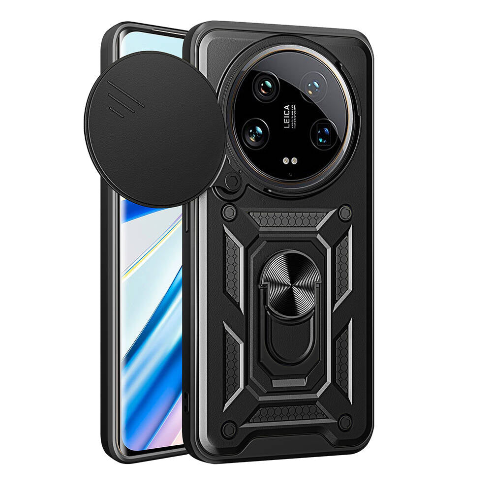 Xiaomi Mi 14 Ultra Uyumlu Kılıf Magnetik Standlı Kamera Korumalı Zore Sürgülü Vega Kapak