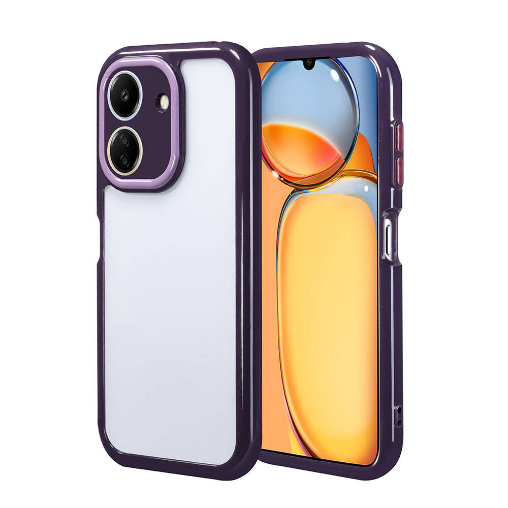 Xiaomi Poco C65 Uyumlu Kılıf Kamera Korumalı Renkli Kenar ve Çerçeve Tasarımlı Zore Vitamin Kapak