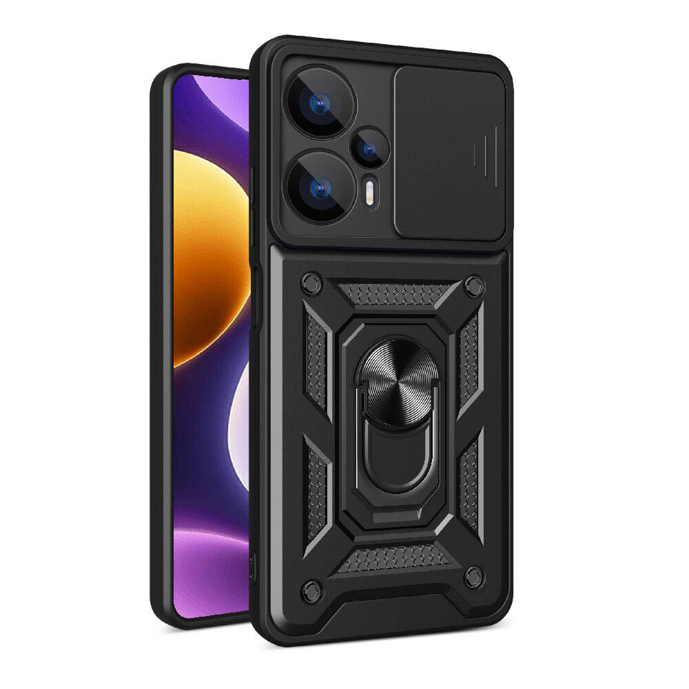 Xiaomi Poco F5 Uyumlu Kılıf Magnetik Standlı Kamera Korumalı Zore Sürgülü Vega Kapak