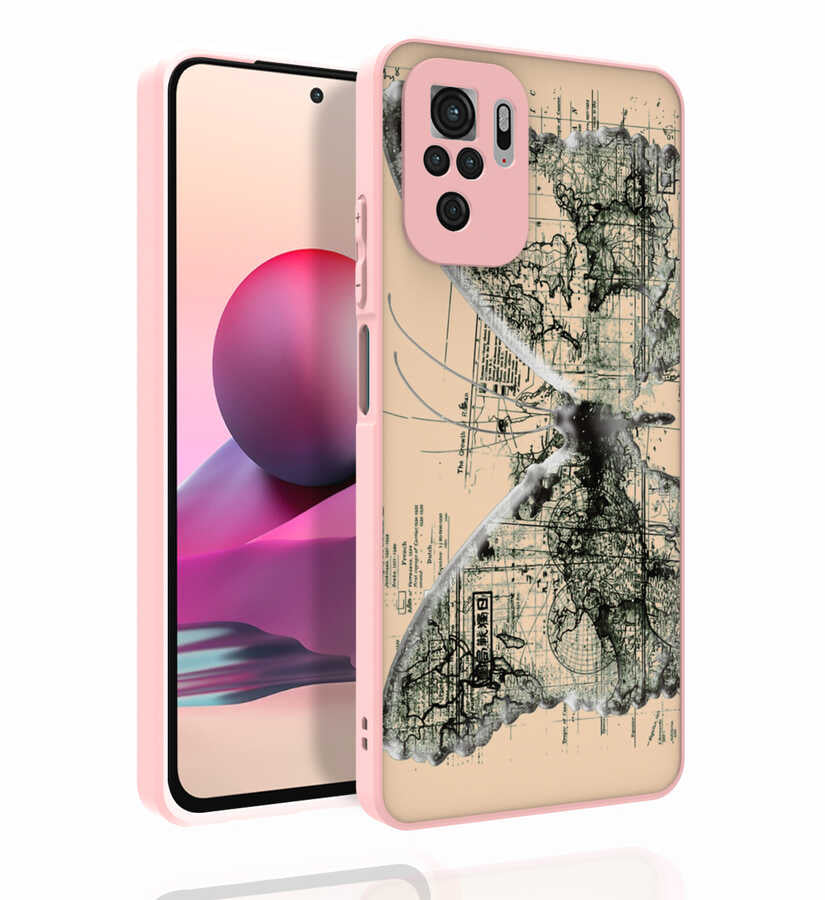 Xiaomi Poco M5S Uyumlu Kılıf Desenli Kamera Korumalı Parlak Zore Nora Kapak