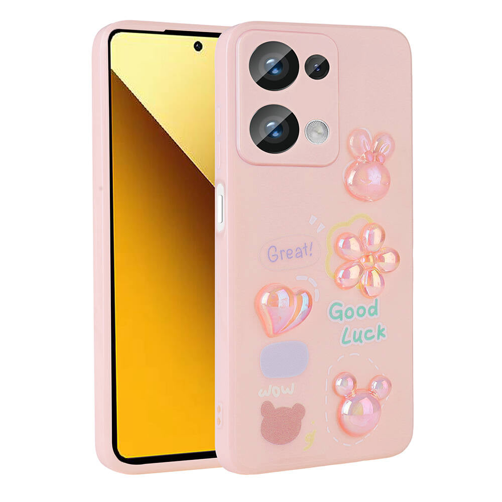 Xiaomi Poco M6 Pro 4G Uyumlu Kılıf Kabartma Figürlü Parlak Zore Toys Silikon Kapak