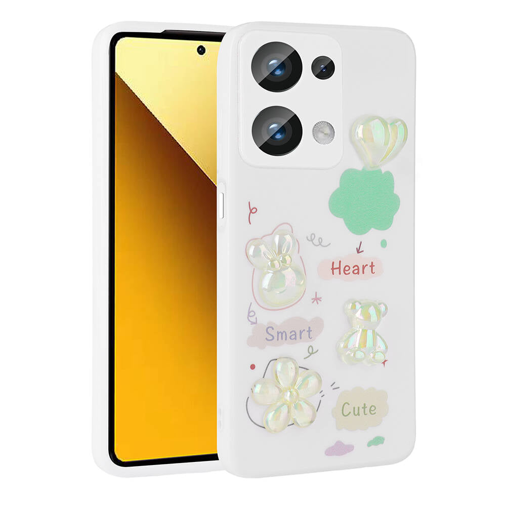 Xiaomi Poco M6 Pro 4G Uyumlu Kılıf Kabartma Figürlü Parlak Zore Toys Silikon Kapak