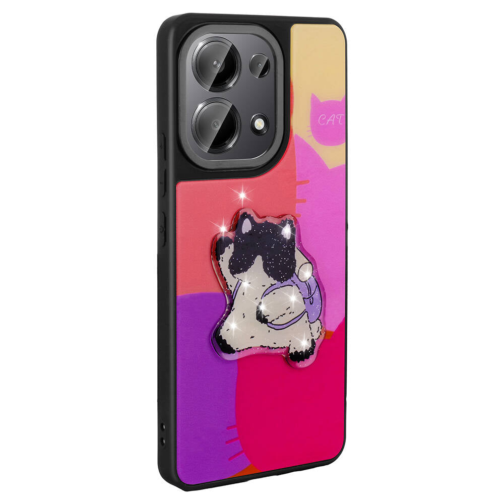 Xiaomi Poco M6 Pro 4G Uyumlu Kılıf Parlayan Kabartmalı İkonik Figürlü Zore Amas Silikon Kapak