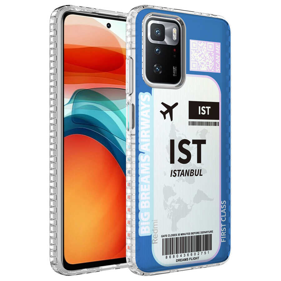 Xiaomi Redmi 10 Uyumlu Kılıf Airbag Kenarlı Renkli Desenli Silikon Zore Elegans Kapak