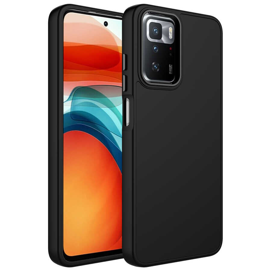 Xiaomi Redmi 10 Uyumlu Kılıf Metal Çerçeve ve Buton Tasarımlı Silikon Zore Luna Kapak