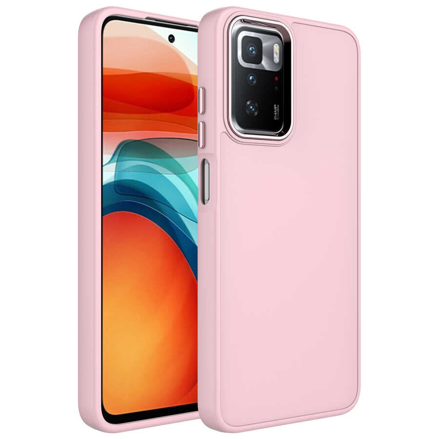 Xiaomi Redmi 10 Uyumlu Kılıf Metal Çerçeve ve Buton Tasarımlı Silikon Zore Luna Kapak