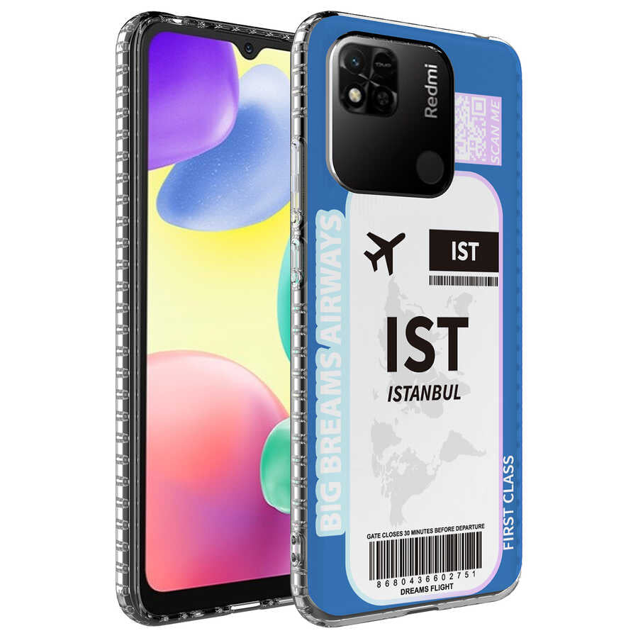 Xiaomi Redmi 10C Uyumlu Kılıf Airbag Kenarlı Renkli Desenli Silikon Zore Elegans Kapak
