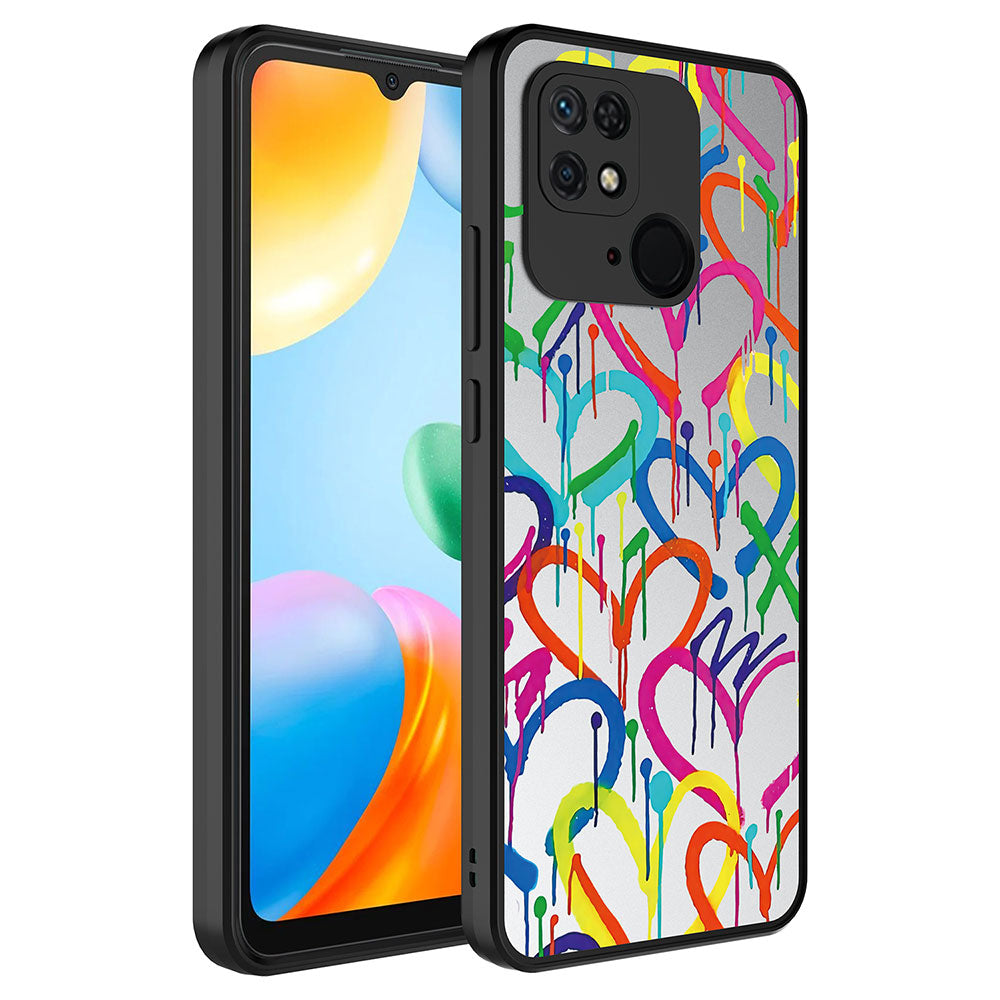 Xiaomi Redmi 10C Uyumlu Kılıf Aynalı Desenli Kamera Korumalı Parlak Zore Mirror Kapak