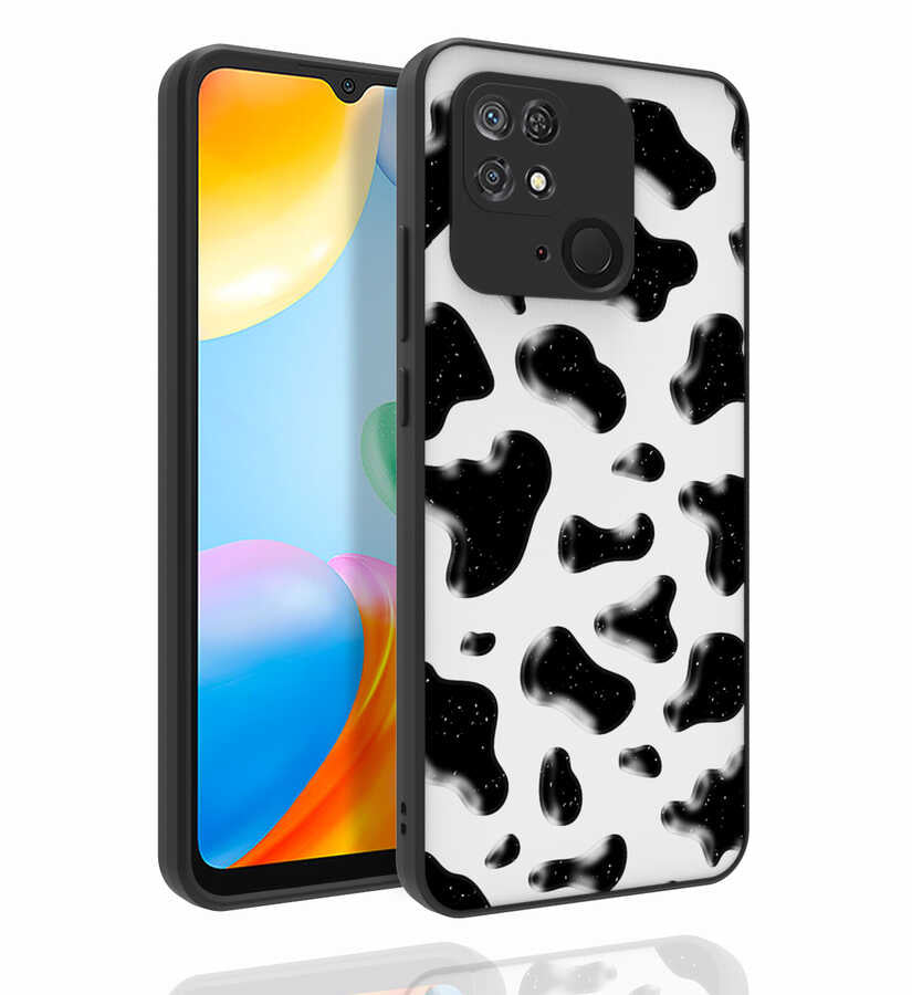 Xiaomi Redmi 10C Uyumlu Kılıf Desenli Kamera Korumalı Parlak Zore Nora Kapak