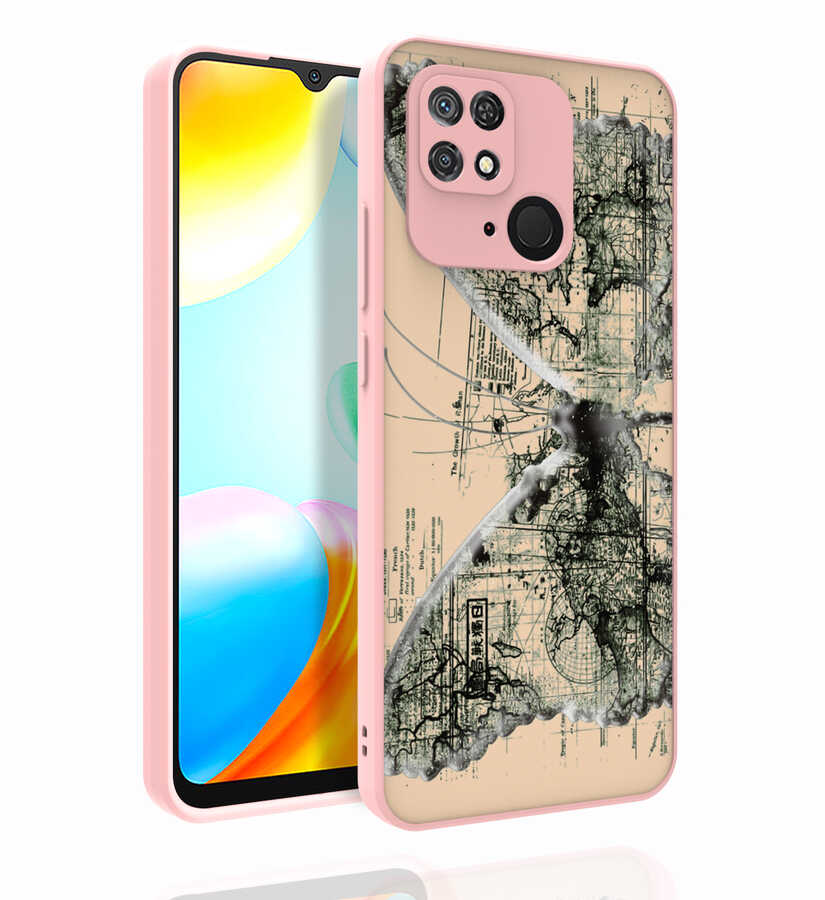 Xiaomi Redmi 10C Uyumlu Kılıf Desenli Kamera Korumalı Parlak Zore Nora Kapak