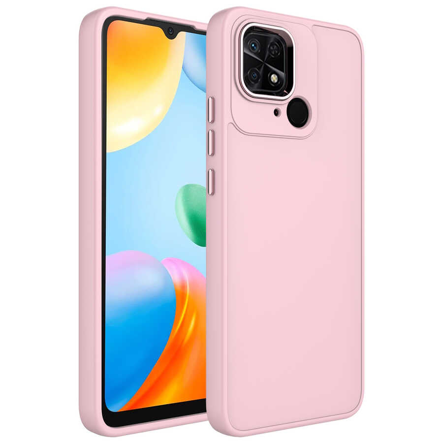 Xiaomi Redmi 10C Uyumlu Kılıf Metal Çerçeve ve Buton Tasarımlı Silikon Zore Luna Kapak
