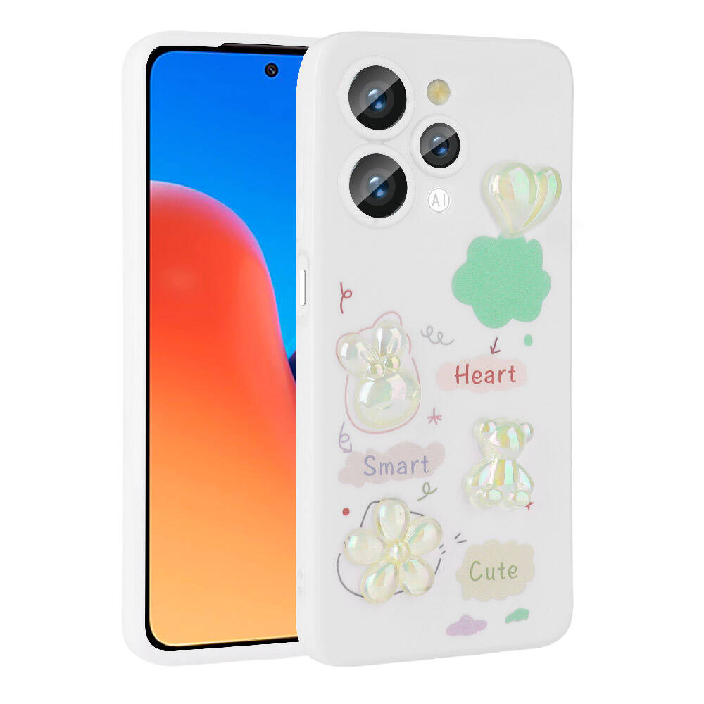 Xiaomi Redmi 12 4G Uyumlu Kılıf Kabartma Figürlü Parlak Zore Toys Silikon Kapak