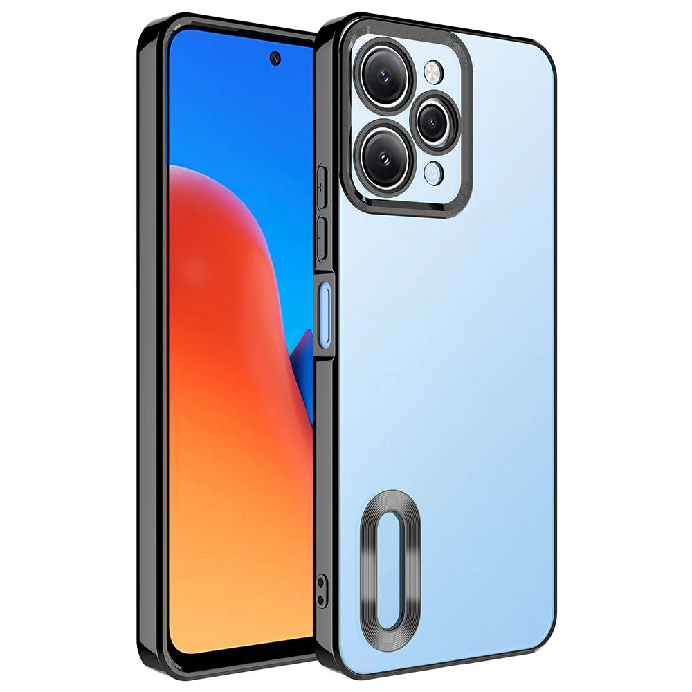 Xiaomi Redmi 12 Uyumlu Kılıf Kamera Korumalı Logo Gösteren Zore Omega Kapak