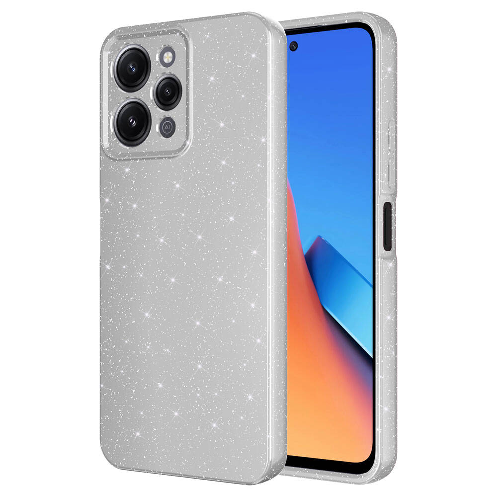 Xiaomi Redmi 12 Uyumlu Kılıf Kamera Korumalı Simli Lüks Zore Koton Kapak