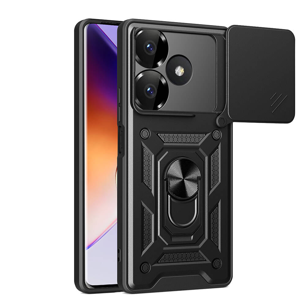 Xiaomi Redmi 13 4G Uyumlu Kılıf Magnetik Standlı Kamera Korumalı Zore Sürgülü Vega Kapak