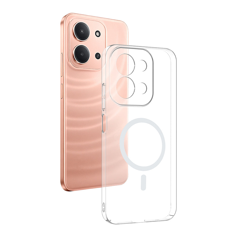 Xiaomi Redmi 15C Kamera Korumalı M-Safe Şarj Özellikli Şeffaf Zore London Sert PC Kapak