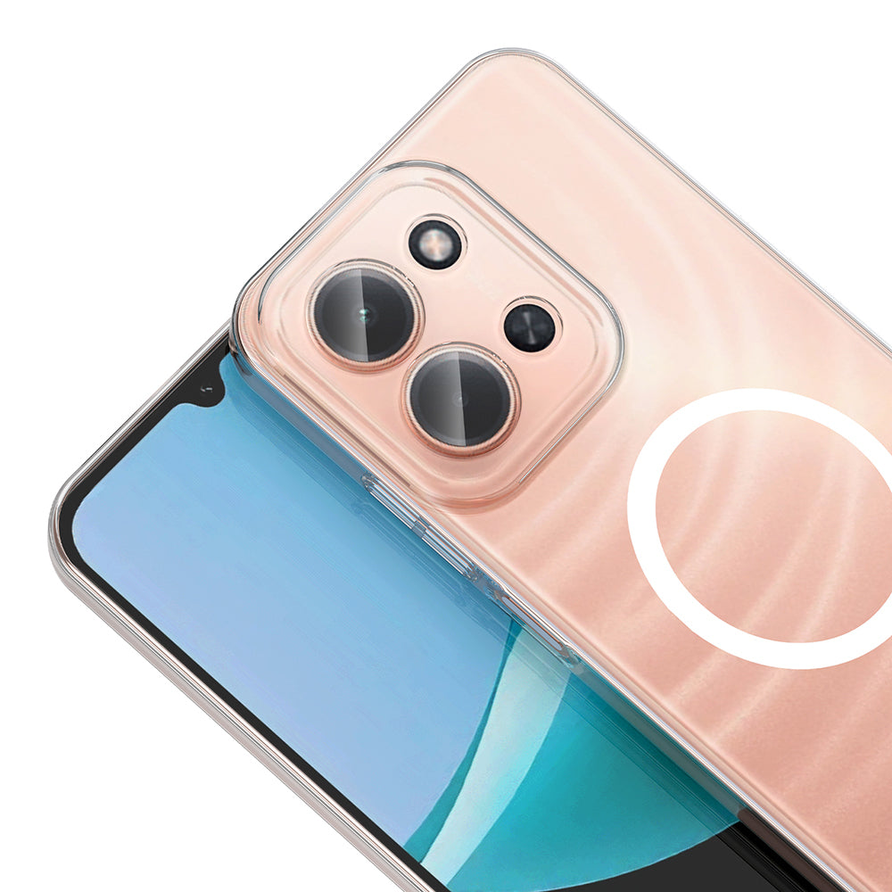 Xiaomi Redmi 15C Kamera Korumalı M-Safe Şarj Özellikli Şeffaf Zore London Sert PC Kapak