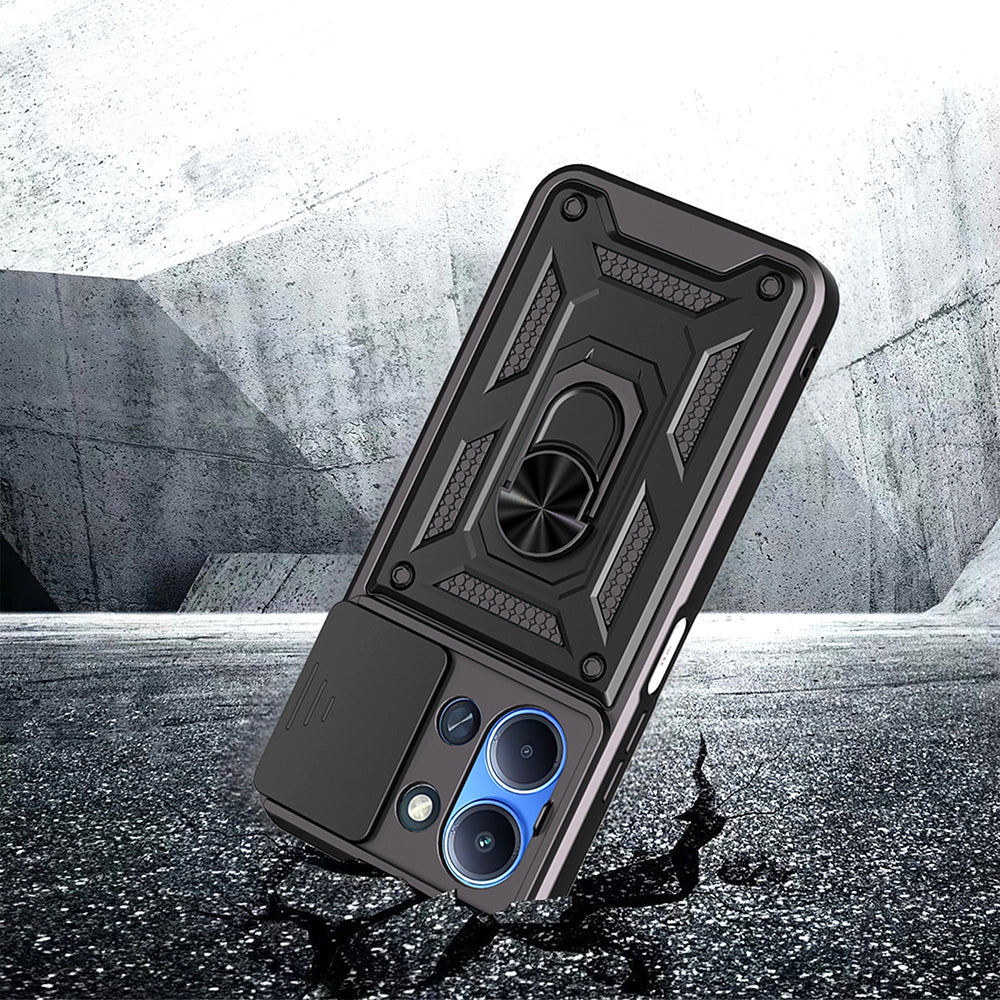 Xiaomi Redmi 15C Uyumlu Kılıf Magnetik Standlı Kamera Korumalı Zore Sürgülü Vega Kapak