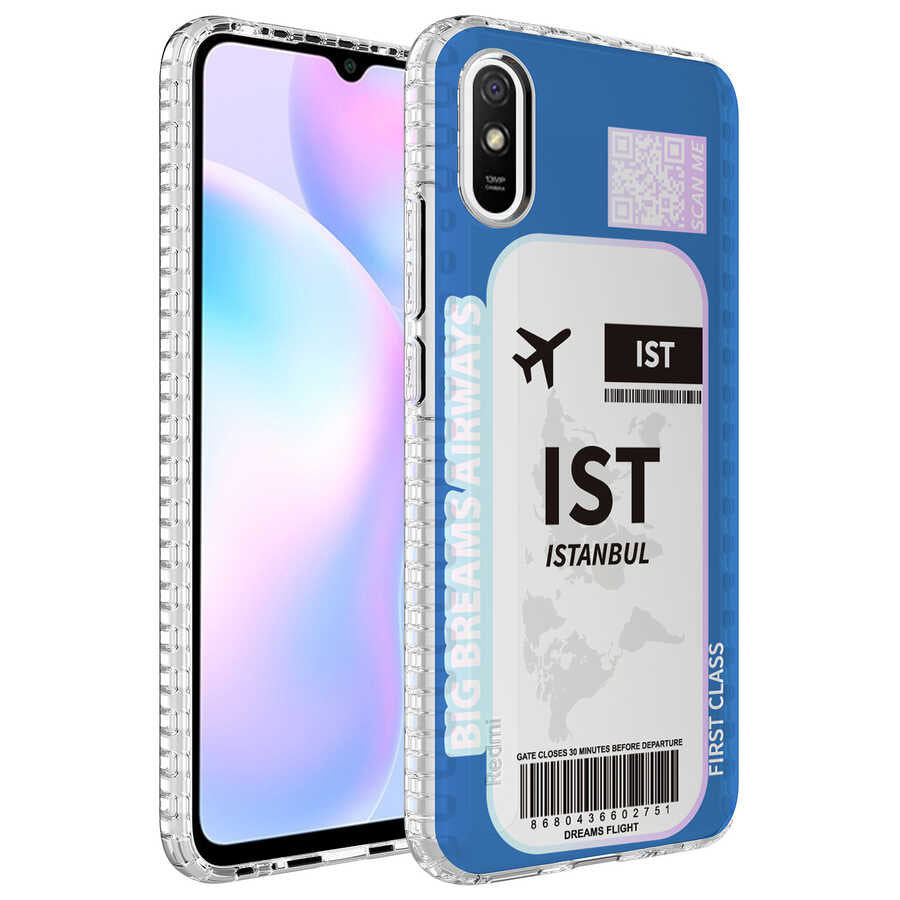 Xiaomi Redmi 9A Uyumlu Kılıf Airbag Kenarlı Renkli Desenli Silikon Zore Elegans Kapak