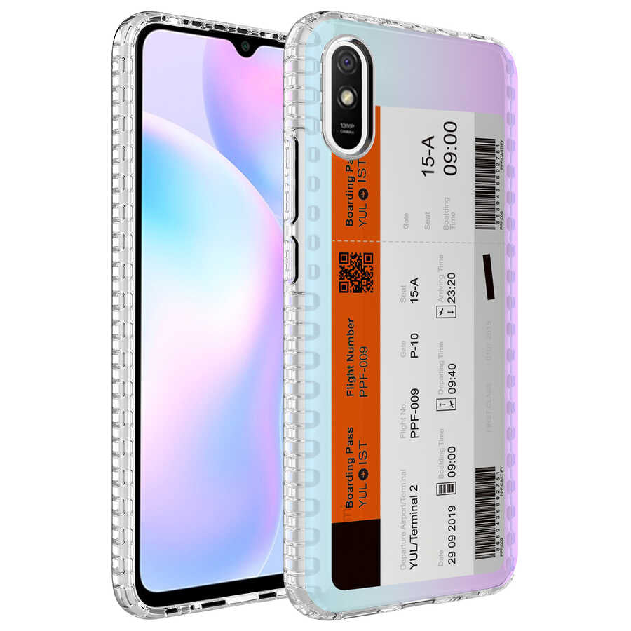 Xiaomi Redmi 9A Uyumlu Kılıf Airbag Kenarlı Renkli Desenli Silikon Zore Elegans Kapak