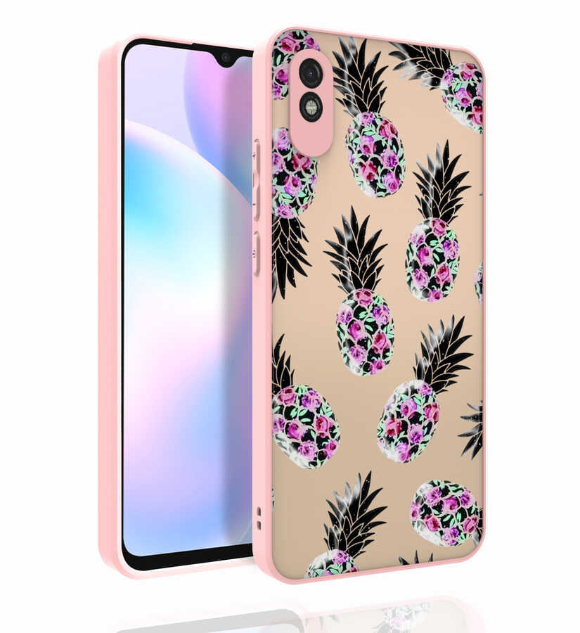 Xiaomi Redmi 9A Uyumlu Kılıf Desenli Kamera Korumalı Parlak Zore Nora Kapak