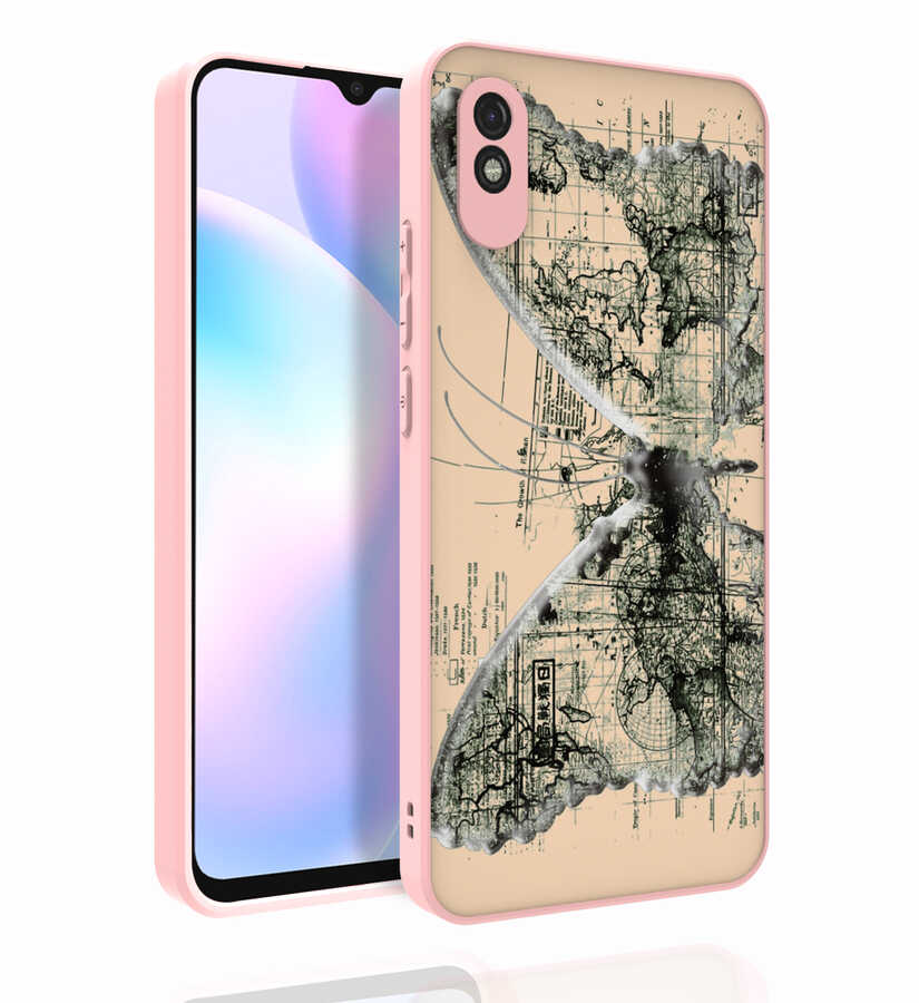 Xiaomi Redmi 9A Uyumlu Kılıf Desenli Kamera Korumalı Parlak Zore Nora Kapak