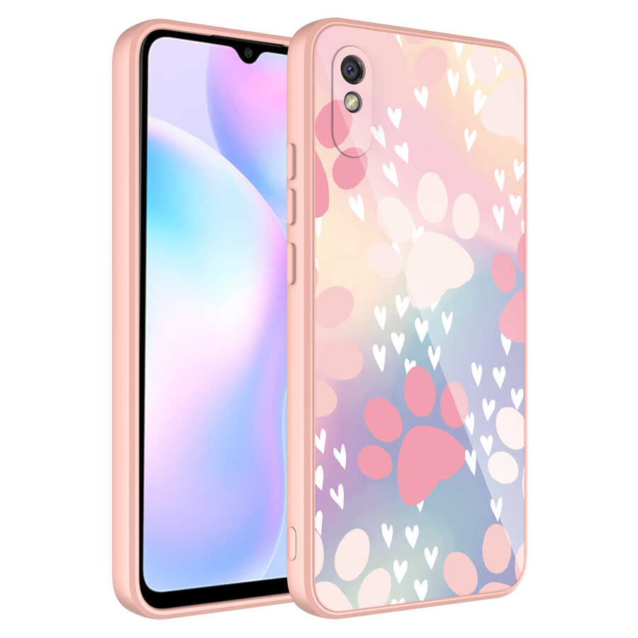 Xiaomi Redmi 9A Uyumlu Kılıf Kamera Korumalı Desenli Sert Silikon Zore Epoksi Kapak