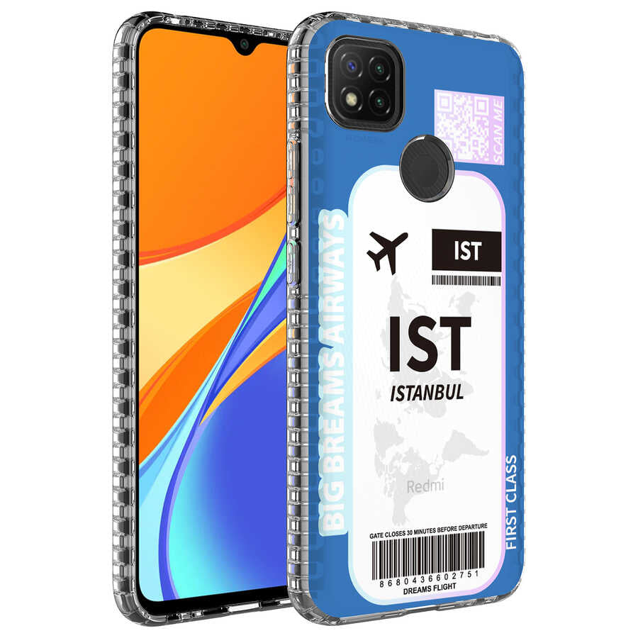 Xiaomi Redmi 9C Uyumlu Kılıf Airbag Kenarlı Renkli Desenli Silikon Zore Elegans Kapak