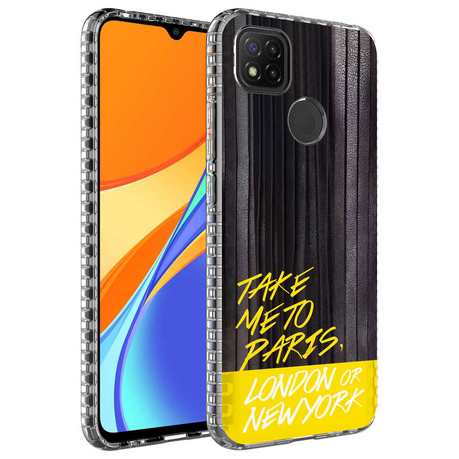 Xiaomi Redmi 9C Uyumlu Kılıf Airbag Kenarlı Renkli Desenli Silikon Zore Elegans Kapak