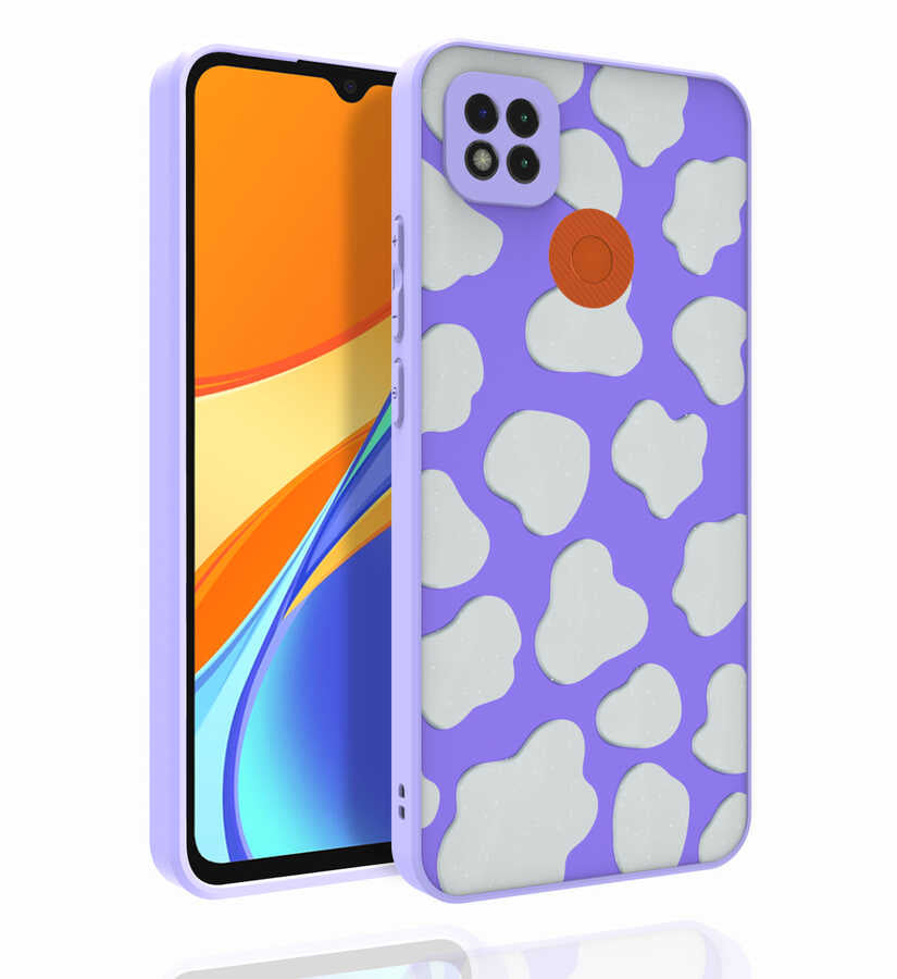 Xiaomi Redmi 9C Uyumlu Kılıf Desenli Kamera Korumalı Parlak Zore Nora Kapak