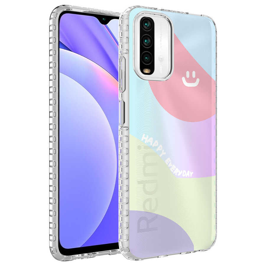 Xiaomi Redmi Note 10 Uyumlu Kılıf Airbag Kenarlı Renkli Desenli Silikon Zore Elegans Kapak