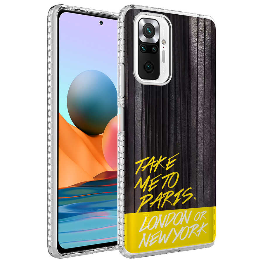 Xiaomi Redmi Note 10 Pro Uyumlu Kılıf Airbag Kenarlı Renkli Desenli Silikon Zore Elegans Kapak
