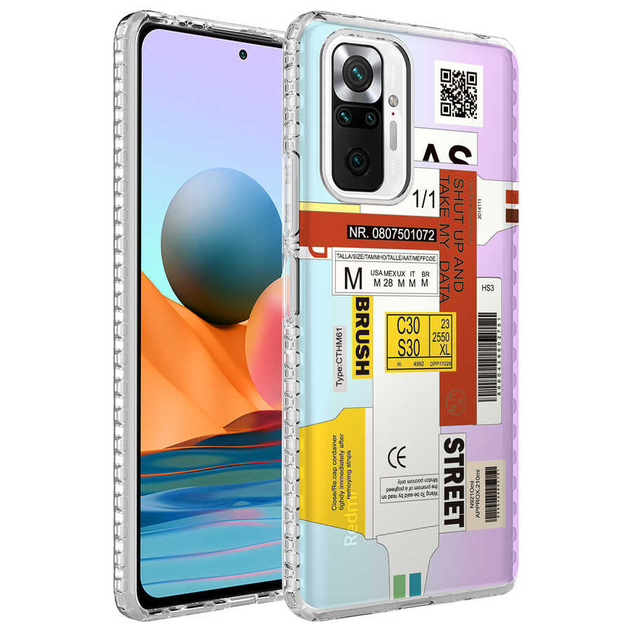 Xiaomi Redmi Note 10 Pro Uyumlu Kılıf Airbag Kenarlı Renkli Desenli Silikon Zore Elegans Kapak
