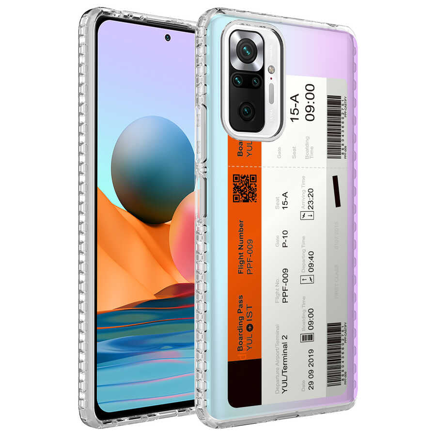 Xiaomi Redmi Note 10 Pro Uyumlu Kılıf Airbag Kenarlı Renkli Desenli Silikon Zore Elegans Kapak