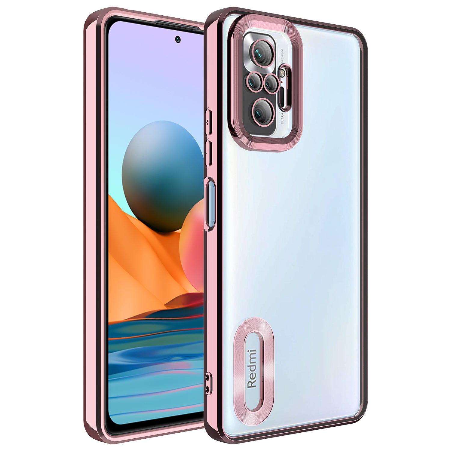 Xiaomi Redmi Note 10 Pro Uyumlu Kılıf Kamera Korumalı Logo Gösteren Zore Omega Kapak