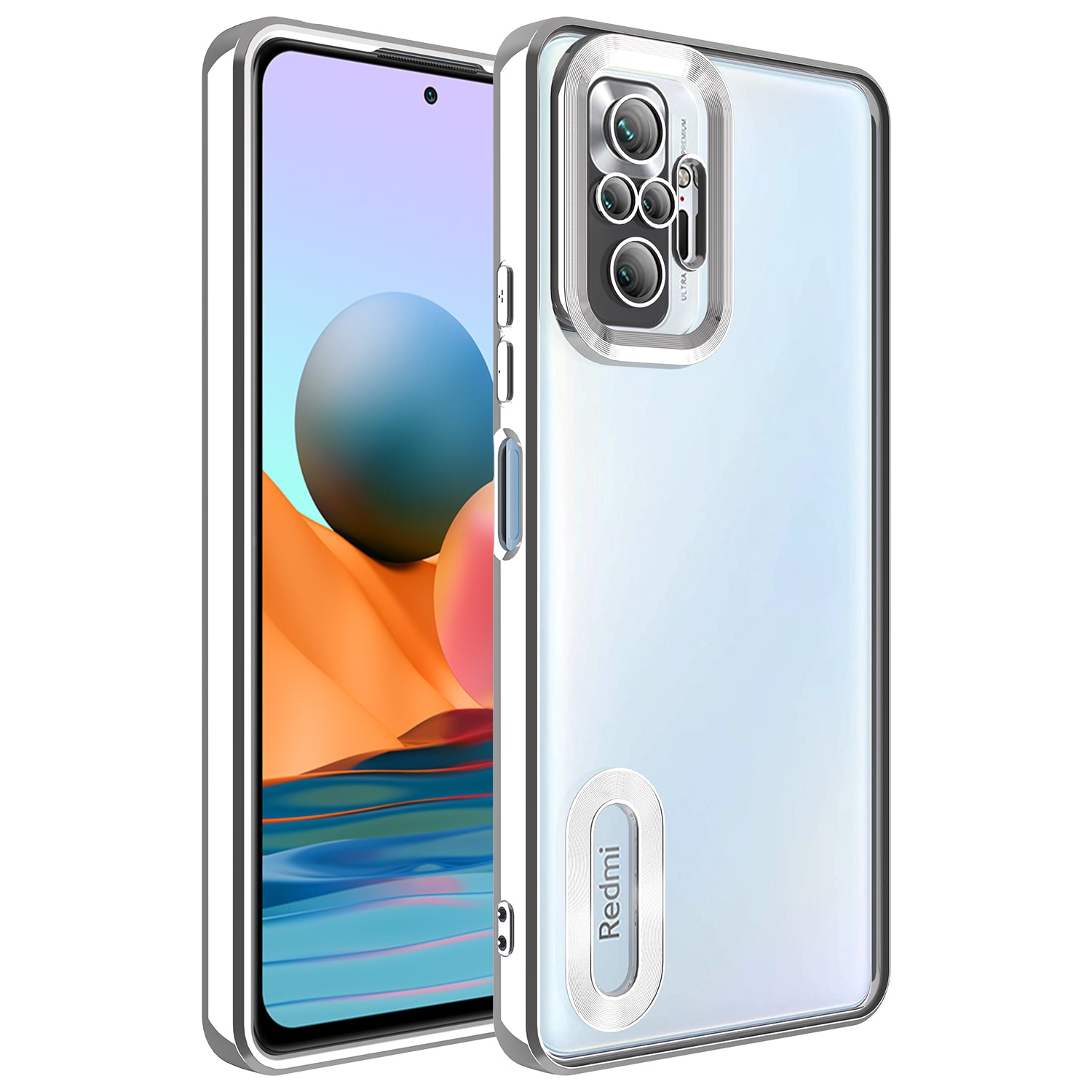 Xiaomi Redmi Note 10 Pro Uyumlu Kılıf Kamera Korumalı Logo Gösteren Zore Omega Kapak