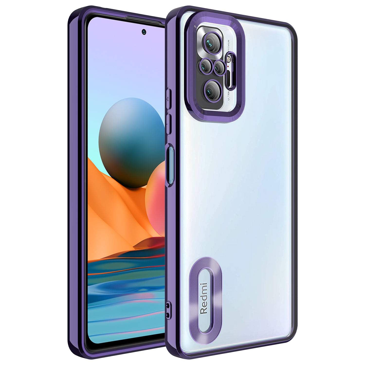 Xiaomi Redmi Note 10 Pro Uyumlu Kılıf Kamera Korumalı Logo Gösteren Zore Omega Kapak