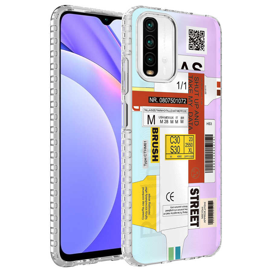 Xiaomi Redmi Note 10S Uyumlu Kılıf Airbag Kenarlı Renkli Desenli Silikon Zore Elegans Kapak