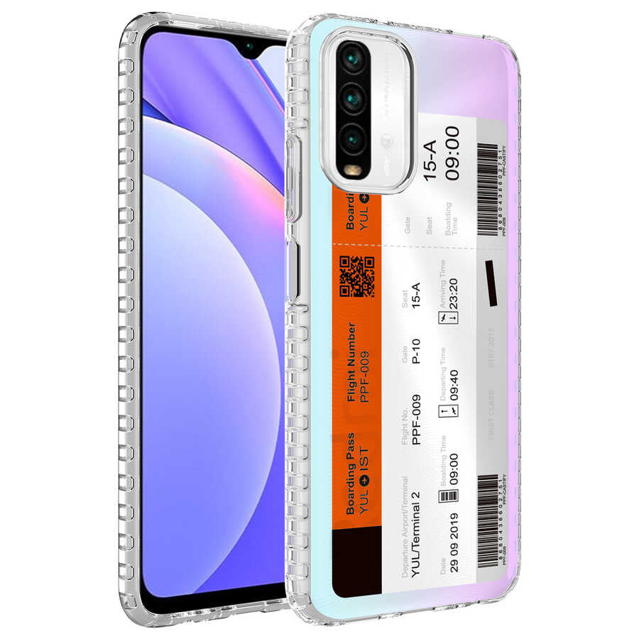 Xiaomi Redmi Note 10S Uyumlu Kılıf Airbag Kenarlı Renkli Desenli Silikon Zore Elegans Kapak