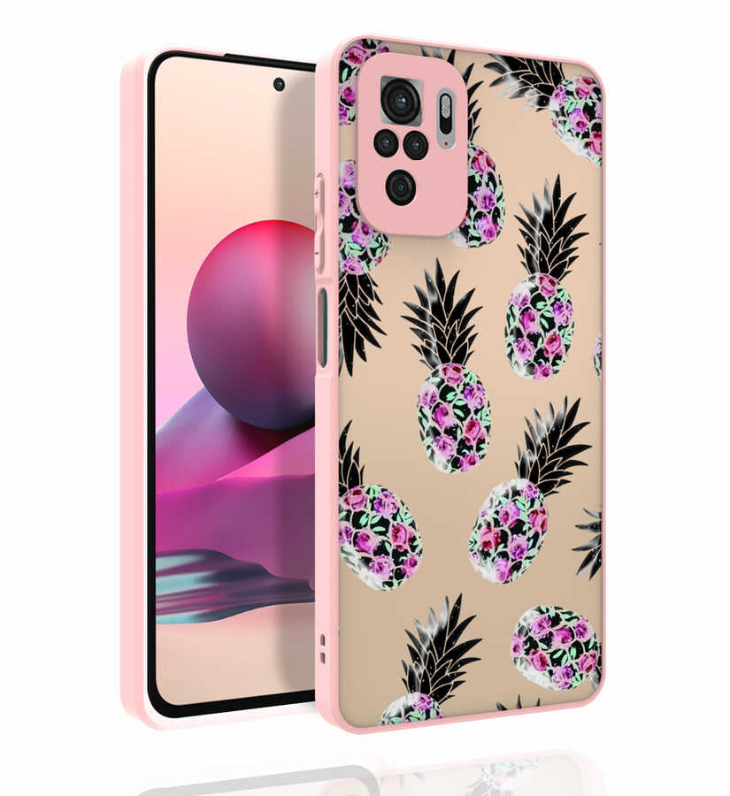 Xiaomi Redmi Note 10S Uyumlu Kılıf Desenli Kamera Korumalı Parlak Zore Nora Kapak