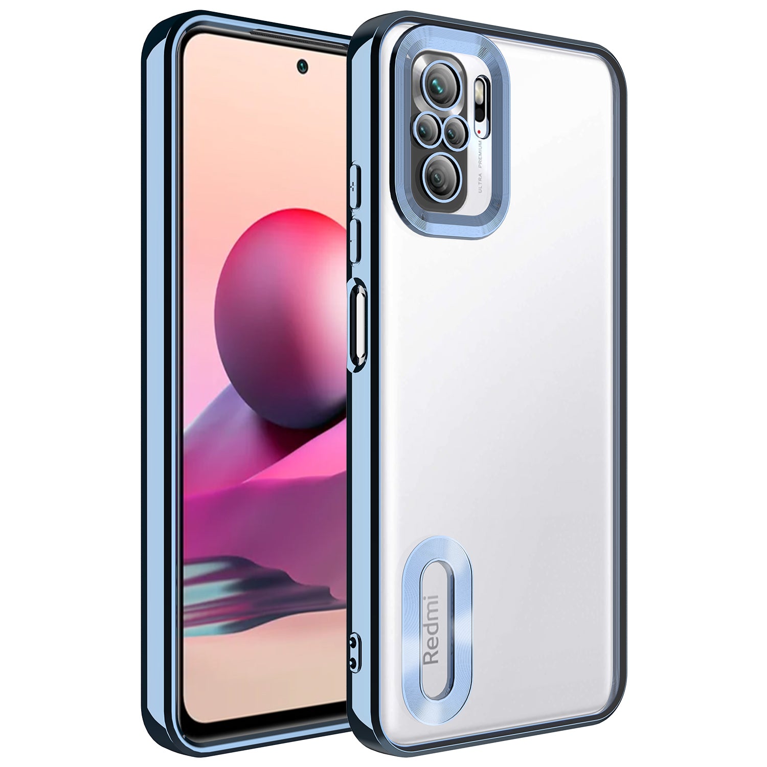 Xiaomi Redmi Note 10S Uyumlu Kılıf Kamera Korumalı Logo Gösteren Zore Omega Kapak