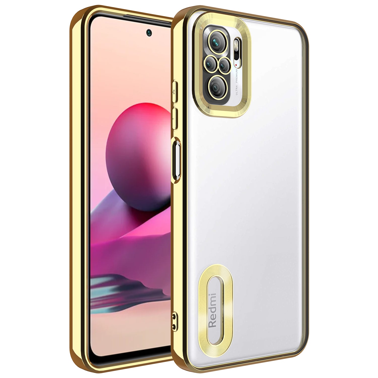 Xiaomi Redmi Note 10S Uyumlu Kılıf Kamera Korumalı Logo Gösteren Zore Omega Kapak