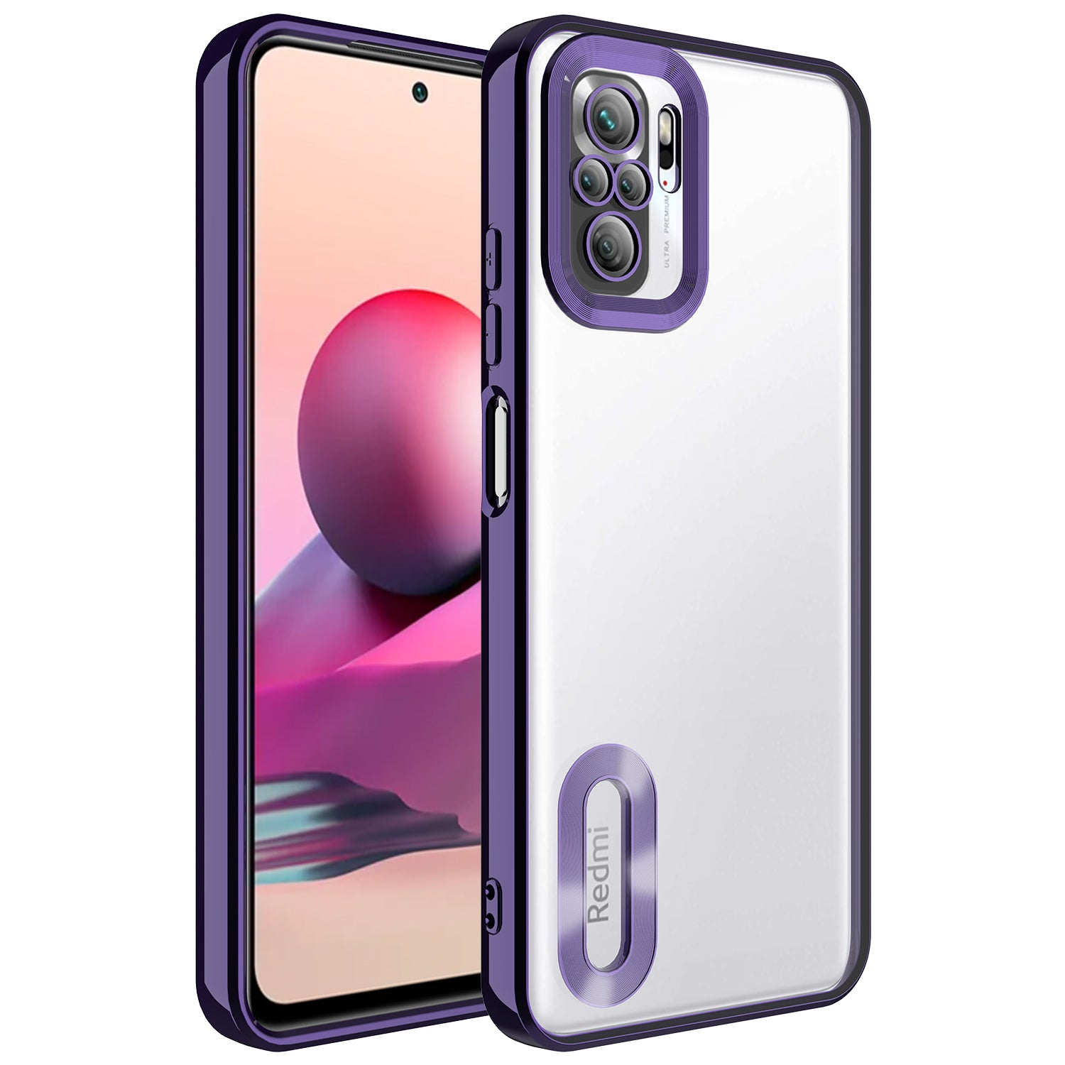 Xiaomi Redmi Note 10S Uyumlu Kılıf Kamera Korumalı Logo Gösteren Zore Omega Kapak