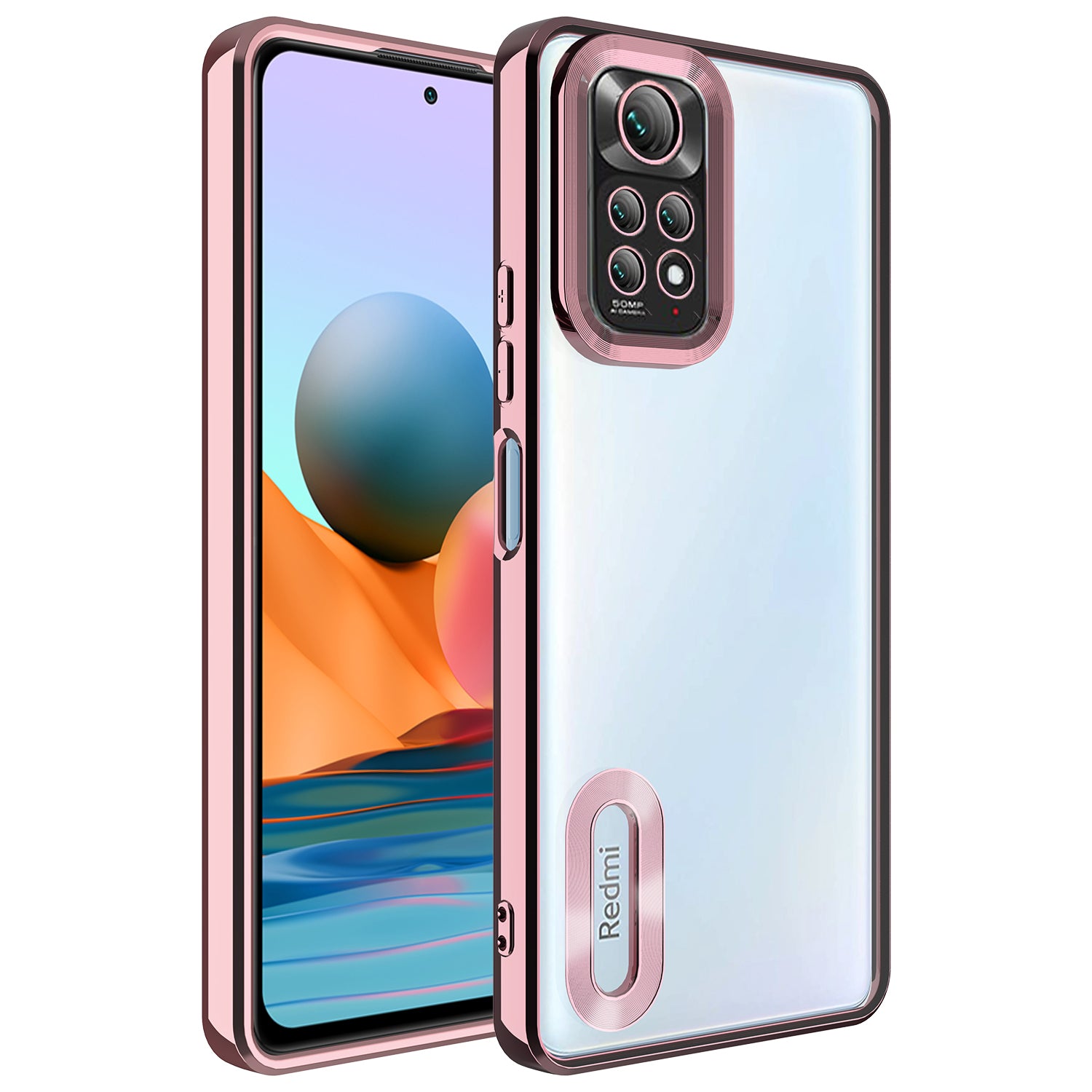 Xiaomi Redmi Note 11 Global Uyumlu Kılıf Kamera Korumalı Logo Gösteren Zore Omega Kapak