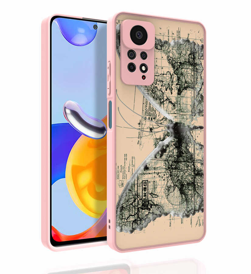 Xiaomi Redmi Note 11 Pro 5G Uyumlu Kılıf Desenli Kamera Korumalı Parlak Zore Nora Kapak